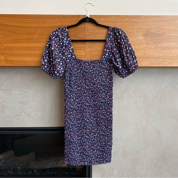 NWT Urban Outfitters Carnation Smocked Puff Sleeve Mini Dress, Size S - Picture 5 of 11